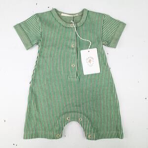 Fin & Vince Infant 0-3 Months Ribbed Terry One Piece Romper - Emerald